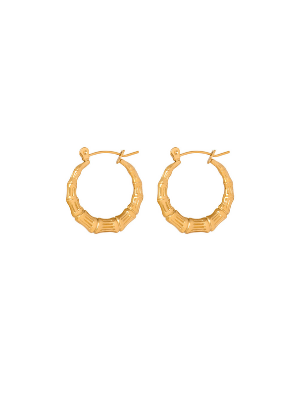 Bamboo Huggie Earrings